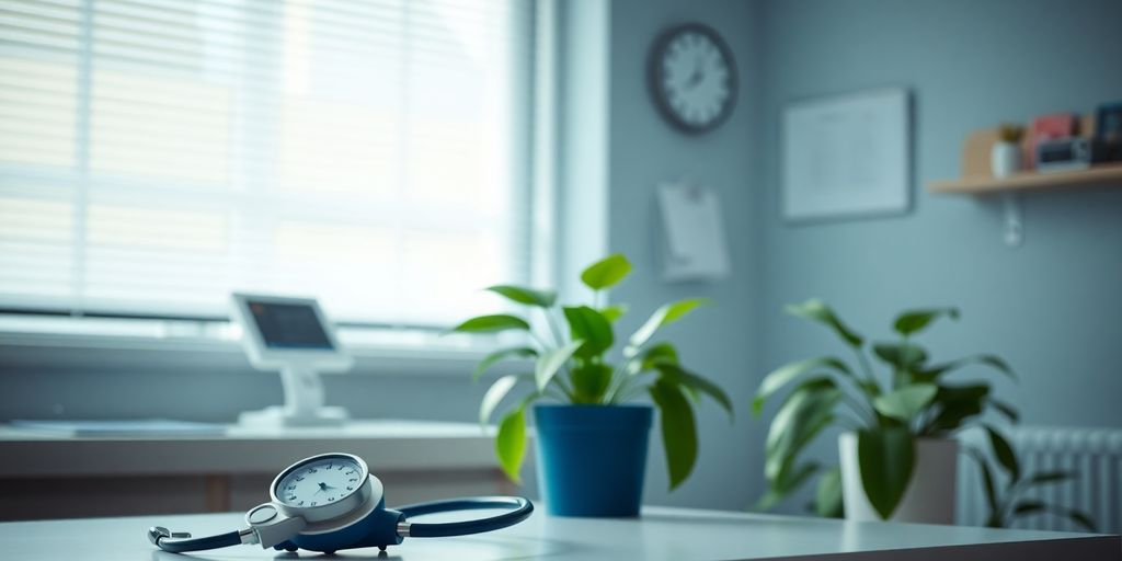 Medical tools in a clean health check environment.