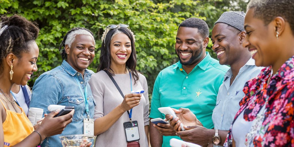 People testing blood sugar levels together in nature.
