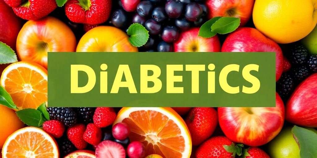 Fresh fruits for diabetics: apples, berries, and citrus.