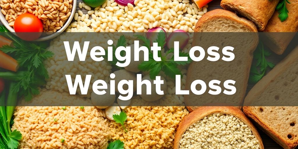 Colorful display of whole grains and fresh vegetables.