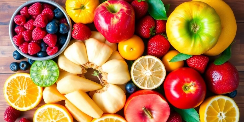 Fresh fruits for diabetes: apples, berries, and citrus.