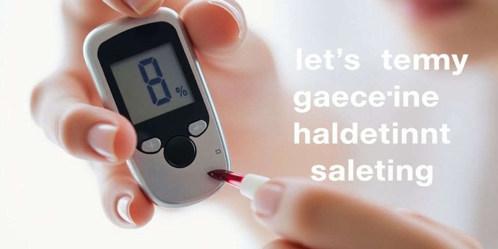 Person testing blood sugar with a glucose meter.