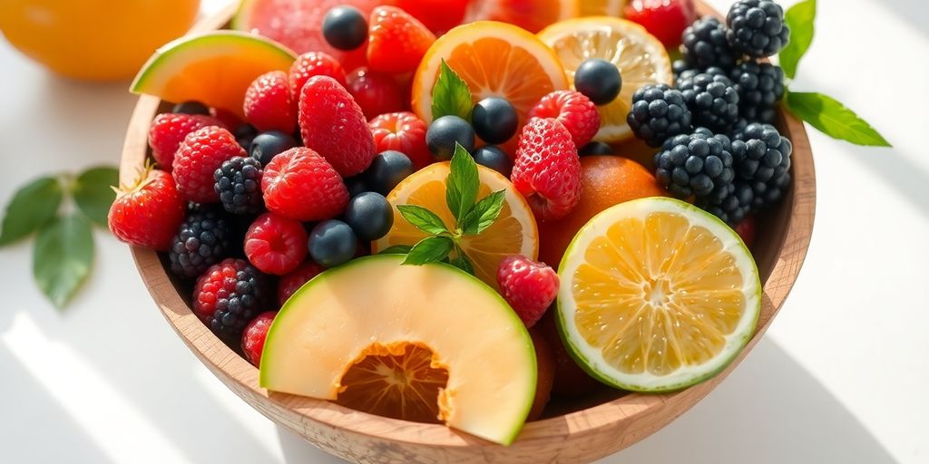 Fresh fruit assortment, vibrant colors