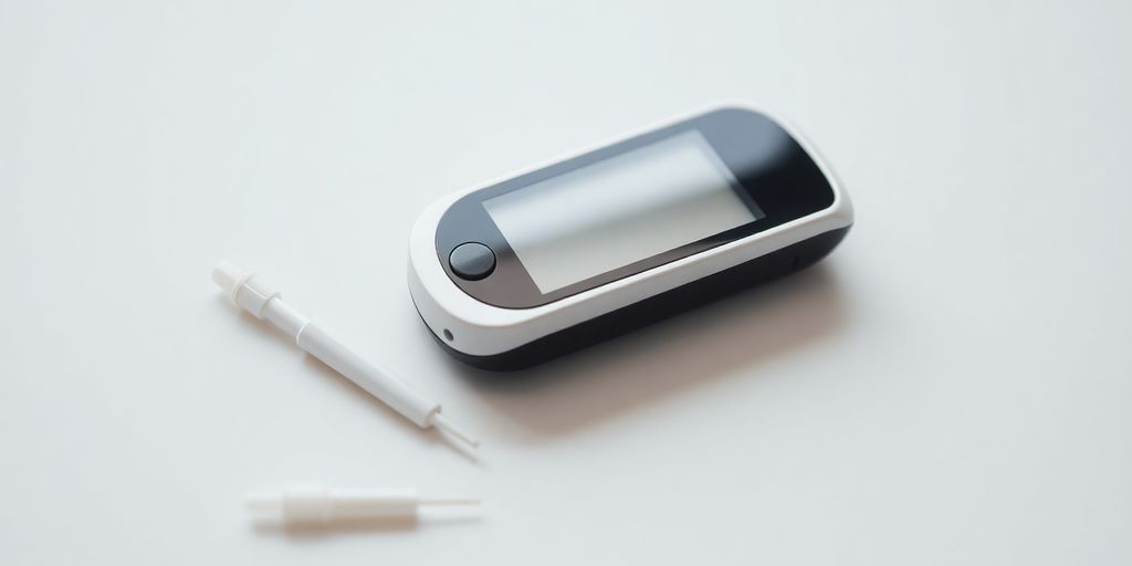 Glucometer and lancet for blood glucose monitoring
